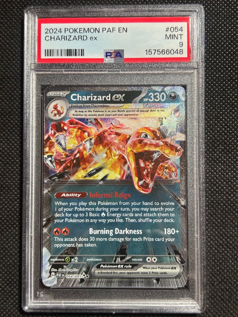2024 POKEMON PAF EN-PALDEAN FATES #054 CHARIZARD EX PSA 9 MINT